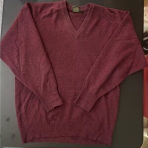 Nordstrom Red V-Neck Sweater Soft Knit Pullover